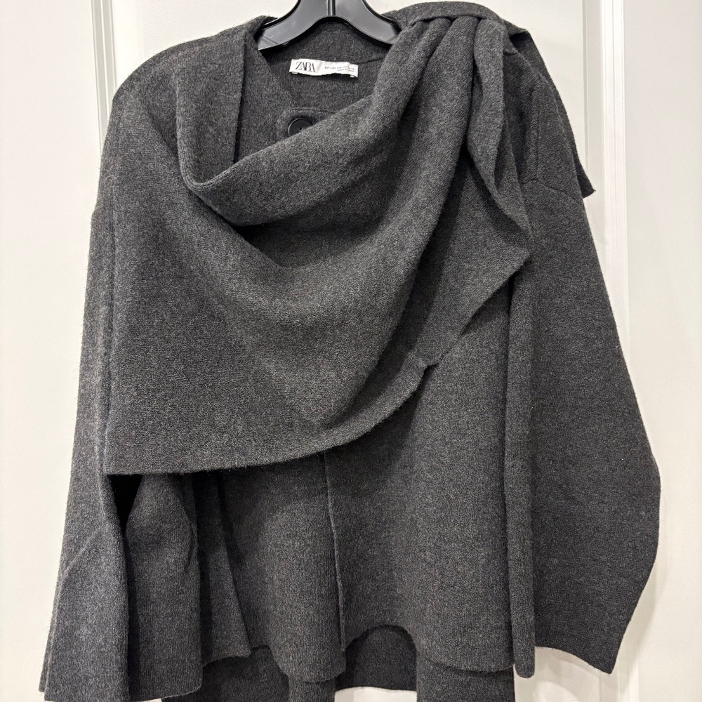 ZARA Dramatic Sweater with attached scarf